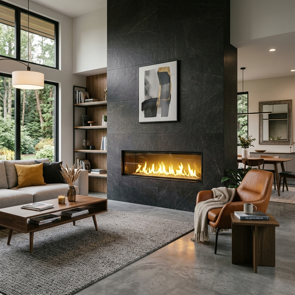 Modern fireplace installation